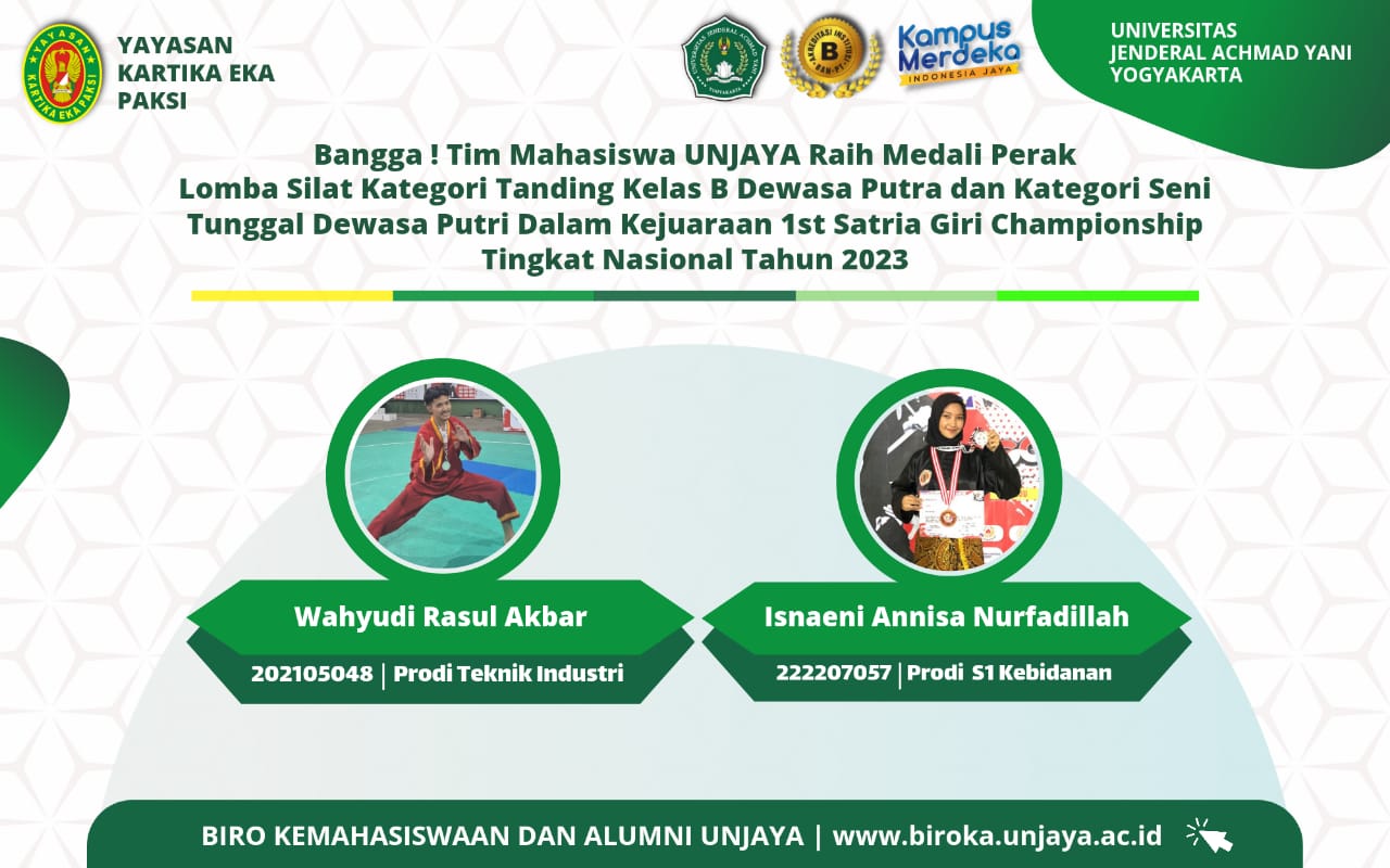 BANGGA! MAHASISWA UNJAYA BORONG MENDALI DALAM KEJUARAAN SILAT TINGKAT NASIONAL. [02]